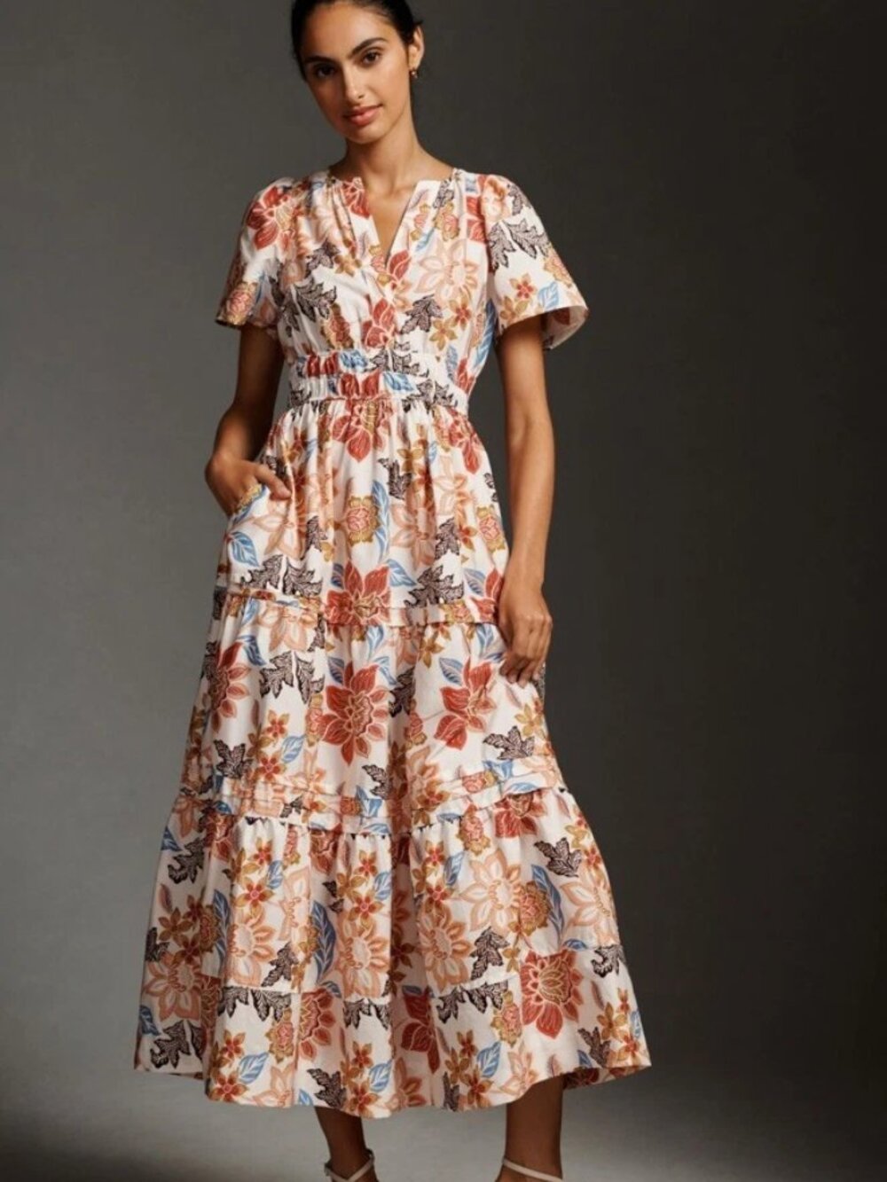 Anthropologie The Somerset Maxi Dress – Botanical Motif – Size Medium